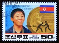 Postage stamp North Korea, 1992. Gold medal winner Barcelona Olympic Games portrait