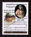 Postage stamp North Korea 1987. Jean-Baptiste Lully Royalty Free Stock Photo