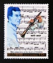 Postage stamp North Korea 1987. Maurice Ravel Royalty Free Stock Photo