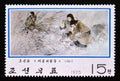 Postage stamp North Korea, 1975. Sewing Team Members painting