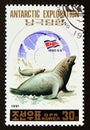 Postage stamp North Korea, 1991, Southern Elephant Seal, Mirounga leonina