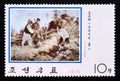 Postage stamp North Korea, 1975. Spring in the Guerrilla Base painting