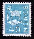 Postage stamp Norway 1968. Local Motives Prehistory Rock Art and Cave Painting