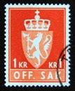 Postage stamp Norway, 1972. OFF. SAK Heraldic Stylized Lion Royalty Free Stock Photo