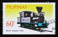 Postage stamp Philippines 1984. Manila Dacupan 1892 train steam locomotive