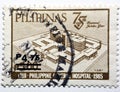 A postage stamp from the Philippines dedicated to The 75th anniversary Philippine General Hospital circa 1985