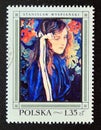 Postage stamp Poland, 1968. Eliza Parenska, painting by Stanislaw Wyspianski