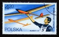 Postage stamp Poland, 1981, Gliders class F1A model sport
