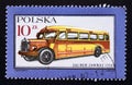 Postage stamp Poland, 1987, Saurer Zawrat bus, 1936 Royalty Free Stock Photo