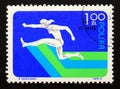 Postage stamp Poland, 1975. Women`s hurdle race sport