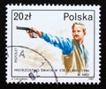 Postage stamp Poland 1987, World Championship Marksmanship, East Germany