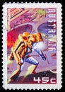 2020: Postage stamp printed in Australia shows Astronaut Using Thruster, Mars Exploration serie, circa 2000