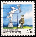 Postage stamp printed in Australia shows Health, 45 c - Australian cent, Living Together serie, circa 1988