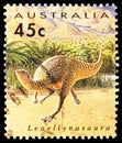 Postage stamp printed in Australia shows Leaellynasaura amicagraphica, Prehistoric Animals serie, circa 1993