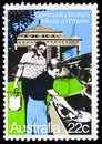 Postage stamp printed in Australia shows Meals on Wheels, Community Welfare serie, circa 1980
