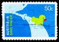 Postage stamp printed in Australia shows Save Water, 50 c - Australian cent, Living Green serie, circa 2008