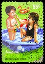 Postage stamp printed in Australia shows Zinc Cream/speedos, Inventive serie, circa 2009 Royalty Free Stock Photo