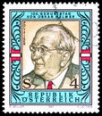 Postage stamp printed in Austria devoted to Birth Centenary of Oskar Helmer, circa 1987 Royalty Free Stock Photo