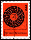 Postage stamp printed in Austria devoted to 14th Congress of the International Road Haulage Union, serie, circa 1974