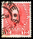 Postage stamp printed in Austria shows Emperor Franz I (1792-1835), Jubilee serie, circa 1908