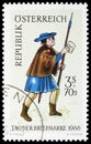 `The letter runner` drawing `Ambraser Heldenbuch` c. 1517, Stamp Day serie, circa 1966