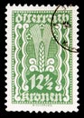 Postage stamp printed in Austria shows Symbolism: ear of corn, Symbolic subjects serie, circa 1922 Royalty Free Stock Photo