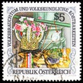 Postage stamp printed in Austria shows "Winzerkrone", Vienna, Folk Customs serie, circa 1991