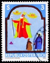 Postage stamp printed in Austria shows Youth: Altarpiece, Saint Nikola/Pram (student's drawing), circa 1983