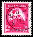 Postage stamp printed in Belgium shows Antarctic Expedition of Captain Adrien de Gerlache, serie, circa 1947