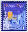 Postage stamp printed in Belgium shows Christmas and New Year 2012 Europe - Bottom imperforate, serie, circa 2012 Royalty Free Stock Photo