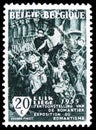 Postage stamp printed in Belgium shows Exhibition Romantic Movement in LiÃÂ¨ge, Exhibition Romantics serie, circa 1955