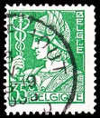 Postage stamp printed in Belgium shows Mercury - Mercurius, serie, circa 1932 Royalty Free Stock Photo