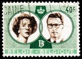 Postage stamp printed in Belgium shows Wedding Boudewijn and Fabiola, 40 c - Belgian centime, serie, circa 1960