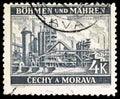 Postage stamp printed in Bohemia and Moravia shows Mahrisch Ostrau / Moravske Ostrava, Landscape, serie, circa 1939