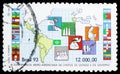 Postage stamp printed in Brazil shows III Ibero American Conference circa 1993