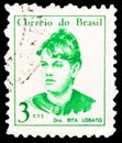Postage stamp printed in Brazil shows Rita Lobato (1868~1959), 3 Brazilian centavo, Definitives - Women serie, circa 1967 Royalty Free Stock Photo