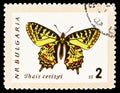 Postage stamp printed in Bulgaria shows Eastern Festoon Zerynthia cerisyi, Butterflies 1962 serie, circa 1962