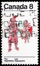 Postage stamp printed in Canada shows The Algonkians, Native Amerindians of Canada 1973 serie, circa 1973 Royalty Free Stock Photo