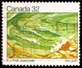 Postage stamp printed in Canada shows E.J. Pratt, Poet, Sea-gulls, Canadian Writers (4th series) serie, circa 1983