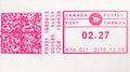 Postage stamp printed in Canada shows Franking machine stamp, dated 2015