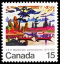 Postage stamp printed in Canada shows James Edward Hervey MacDonald, Birth Centenary of J.E.H. MacDonald artistserie, circa 1973