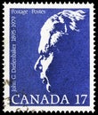 Postage stamp printed in Canada shows John G. Diefenbaker, former Prime Minister Commemoration serie, circa 1980