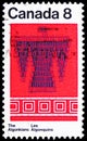 Postage stamp printed in Canada shows Thunderbird, Native Amerindians of Canada 1973 serie, circa 1973 Royalty Free Stock Photo