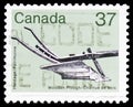 Postage stamp printed in Canada shows Wooden plough, Heritage Artifacts serie, circa 1983