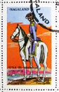 Postage stamp printed in Cinderellas shows Federal Artillery, Nagaland serie, circa 1976