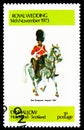 Postage stamp printed in Cinderellas shows 2nd Dragoons Sergeant 1882, Eynhallow serie, circa 1973 Royalty Free Stock Photo