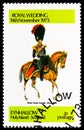 Postage stamp printed in Cinderellas shows Royal Horse Guards Officer 1864, Eynhallow serie, circa 1973