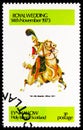 Postage stamp printed in Cinderellas shows 1st Life Guards Officer 1817, Eynhallow serie, circa 1973