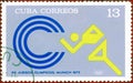 Postage stamp printed in Cuba with a picture of a light athletics, with the inscription `XX Summer Olympic Games, Munich, 1972`
