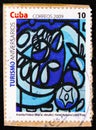 Postage stamp printed in Cuba shows Amelia Pelaez, Pictures serie, circa 2009